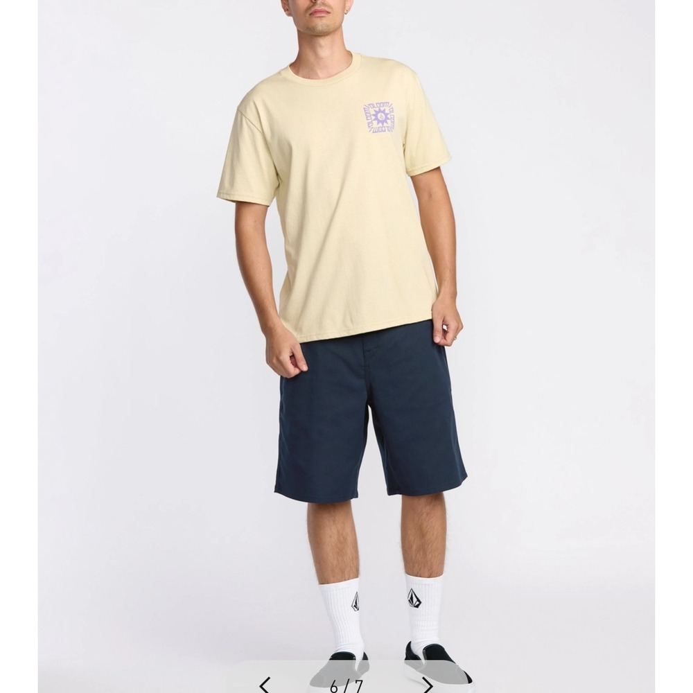 Volcom Mens Frickin Modern Chino Shorts Navy Blue  Twill Size 40